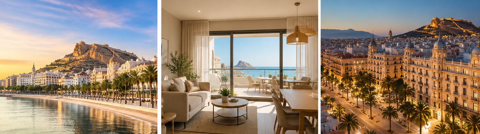 Salón y comedor abiertos a una terraza junto al mar